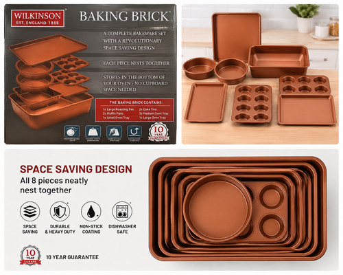 Wilkinson baking brick 8pc - brick, non