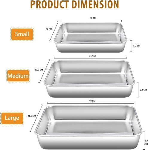 Stainless steel baking tray - stainless,