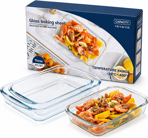 Oven tray set glass - set,