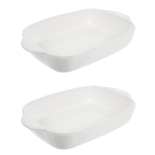 2pcs white ceramic - white, dish